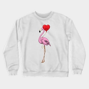 Flamingo Heart Balloon Crewneck Sweatshirt